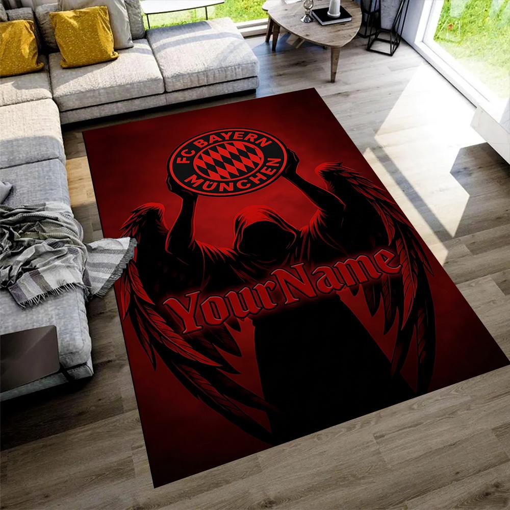 Bayern Munich Personalized Name Carpet Suitable for Foyer Dining Room Dormitory Entryway Anti-slip Rug Anime Office Decor Perfect Gift for Women/Men