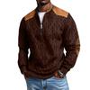Pánská volnočasová mikina s kulatým výstřihem, polovičním zipem a potiskem, s dlouhým rukávem a kapucí