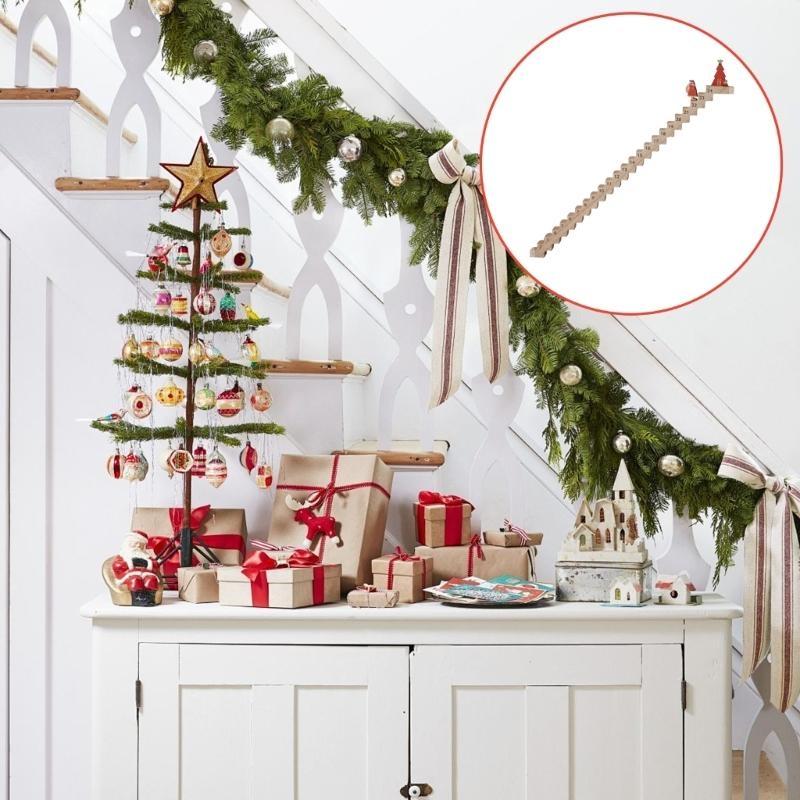 Santa Climbing Staircase Advents Calendar 2025 Christmas Countdowns Decors X3UC
