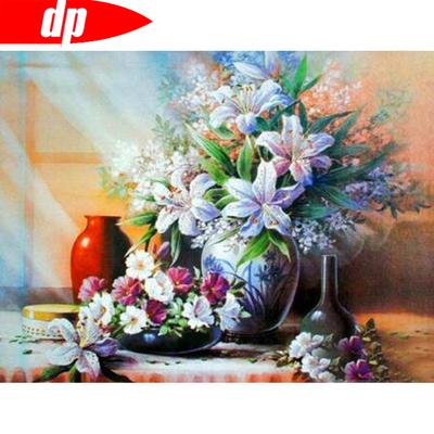 Pittura Diamante Fiore Strass Diamante Rotondo Completo Ricamo Punto Croce