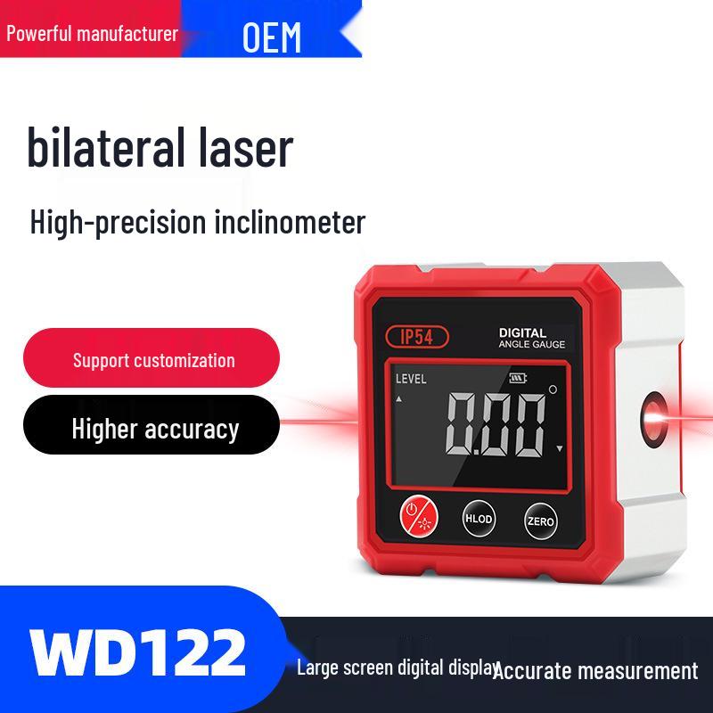 Dual Laser Digital Inclinometer Box with High-Precision Level and Four-Sided Strong Magnets