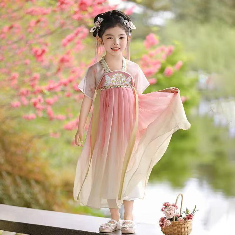 2026 Summer Hanfu Fairy Dress for Girls – Traditional Flowing Style Performance Clothing 110
