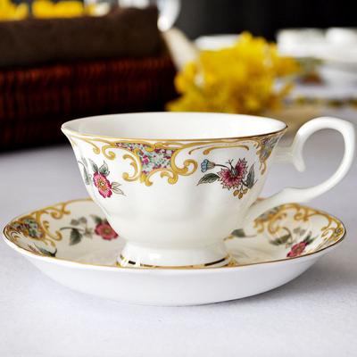 Europäische Retro Blume Keramik Nachmittagstee Kaffeetasse Teller Blume Teetasse Wassertasse Milchtasse