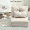 Floor Chair Folding Mattress Sleeping Mat, 2-in-1 Design, Removable Cushion, 60 x 80 x 56 cm, Beige