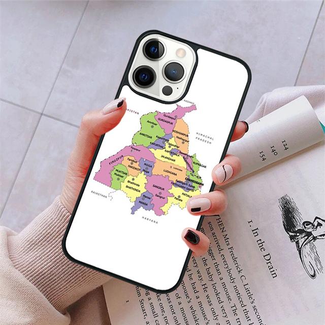 Punjab Map Phone Case For iPhone 17 Air 15 16 11 12 13 14 Pro Max Cover For iPhone 17 Air Max Plus Coque Fundas Shell