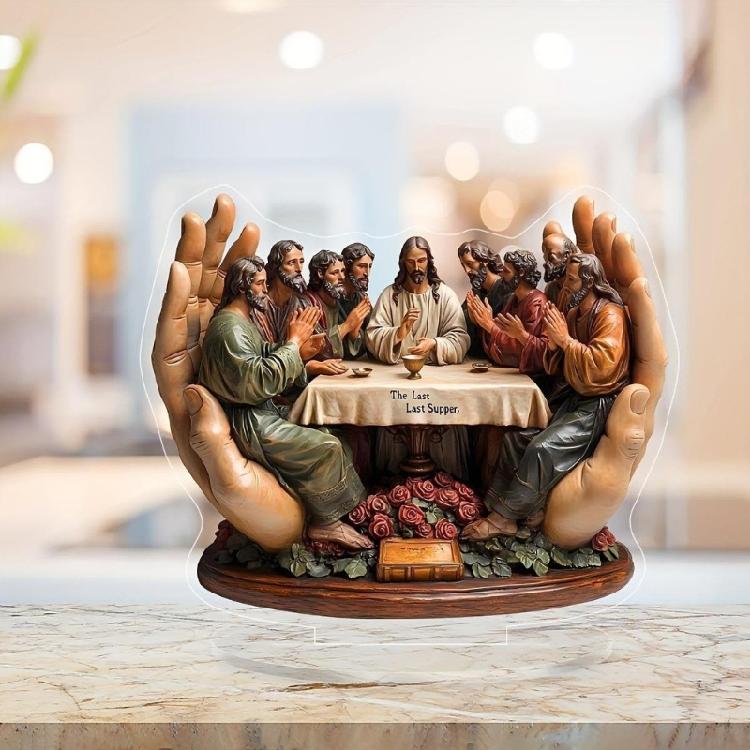 Artistics Acrylic Last Supper Figurine Classical Spiritual Desk Display Sturdy Home Office Decoration