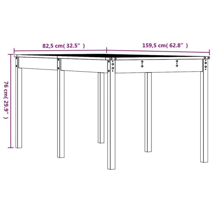 VidaXL Table de jardin 159,5x82,5x76 cm bois massif de douglas 823981