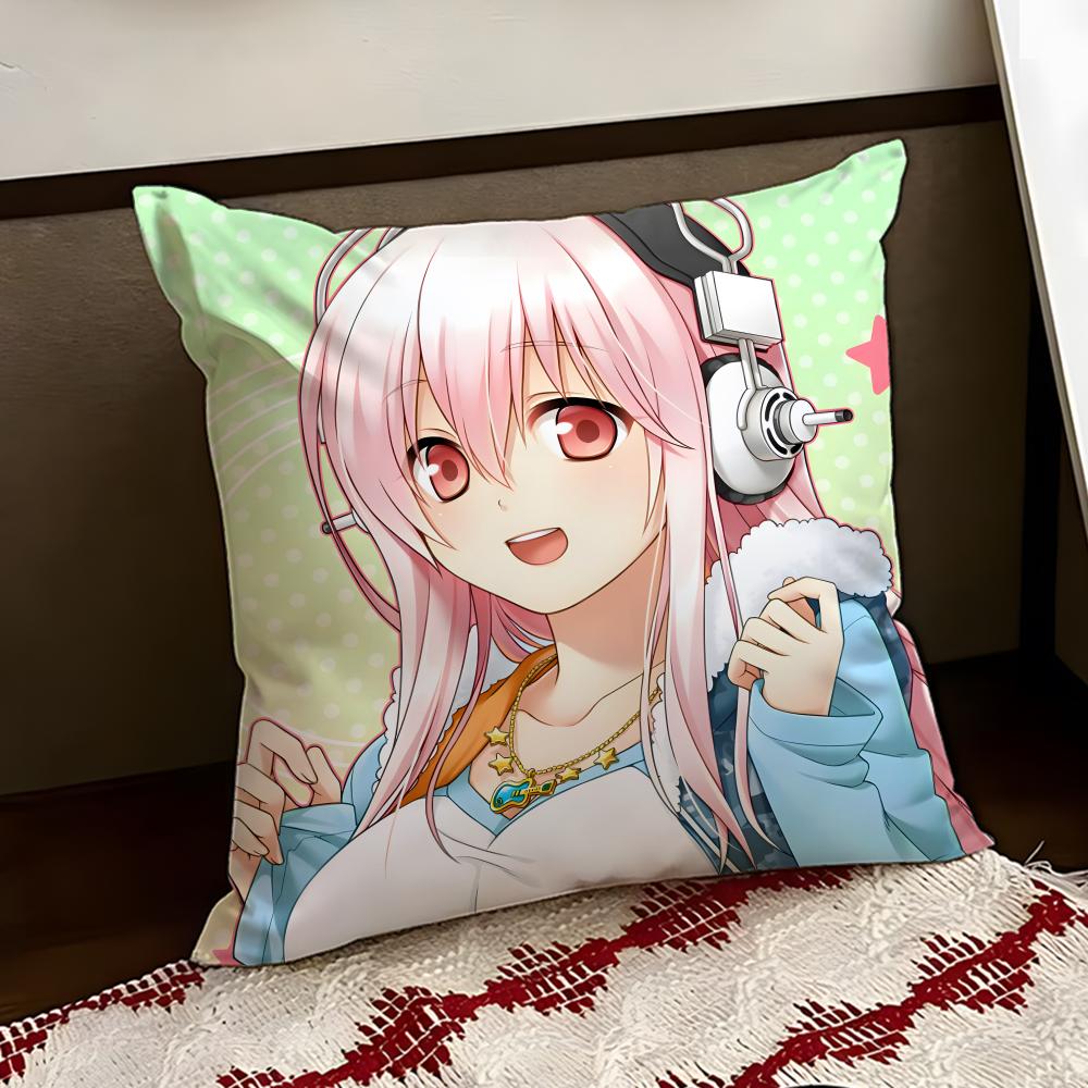 SSUPER Anime SSONICO Cushion Cover Reversible Soft Durable Pillow Cover Home Car MultiScene Use for Daily Comfort