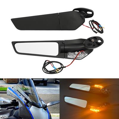 Espelho retrovisor rotativo ajustável para motocicleta, asa de vento, para honda cbr1000rr, ducati panigale 1199, yamaha r6, gsxr, yzf, r125