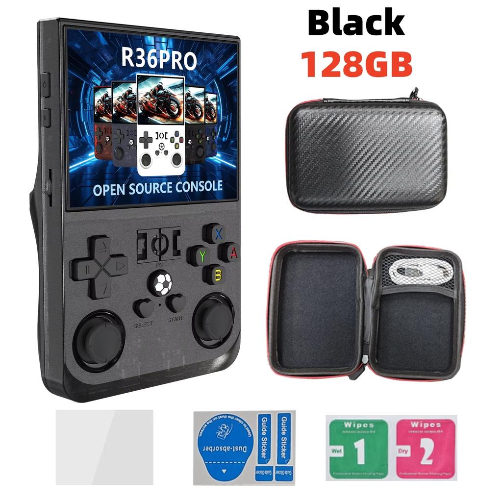 Console per videogiochi portatile retrò R36 Ultra Schermo IPS 128GB Giochi Lettore tascabile portatile Sistema Linux R36S R36 PRO