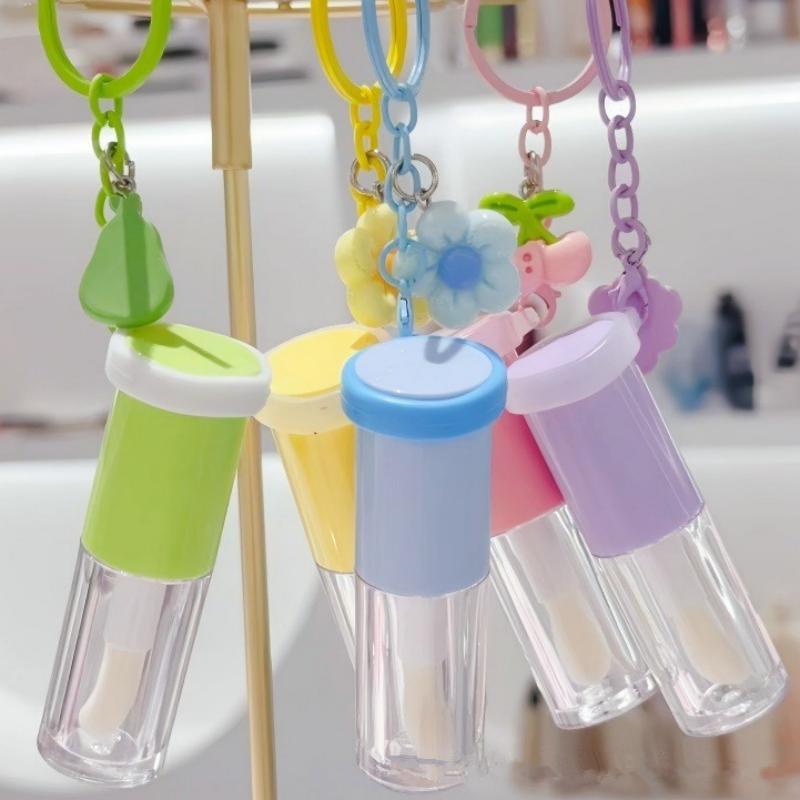 Lip Glaze Bottle With Keychain Big Wand Empty Lipstick Gloss Tube Refillable Liquid Container Bottle Lip Gloss Sample Bottle
