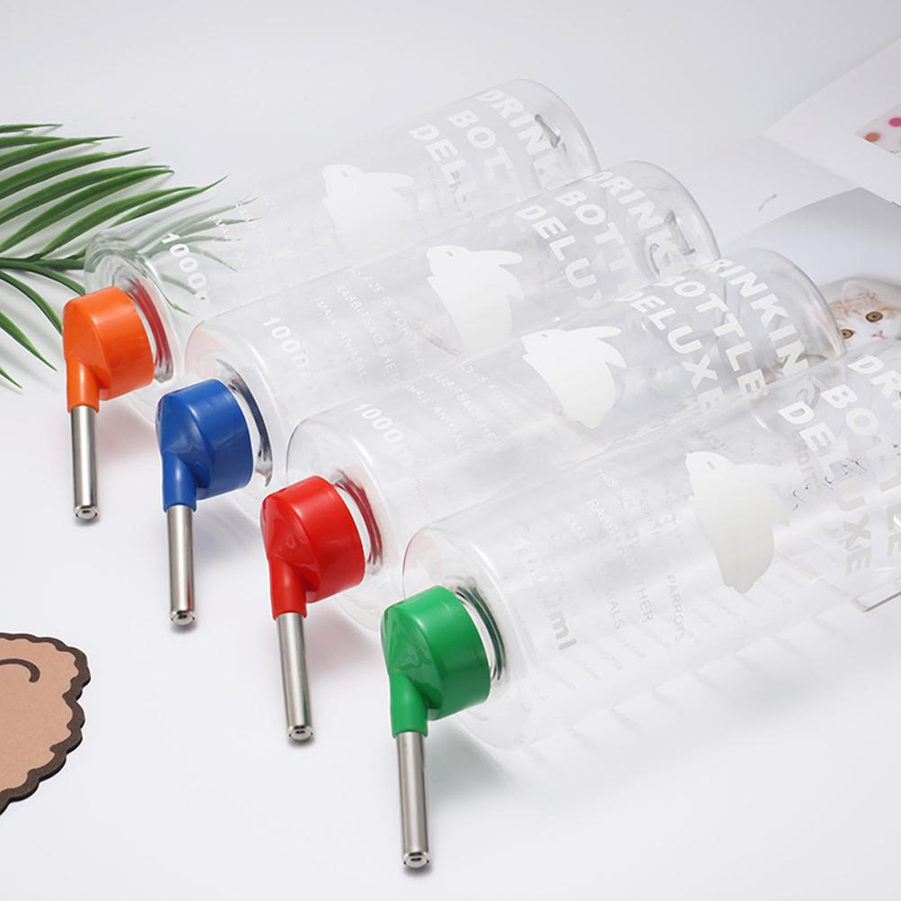 1000ml Pets Hamster Water Drinking Bottle Plastic Golden Hamster Rabbit Small Pet Dispenser Cage Hangable Water Bottle