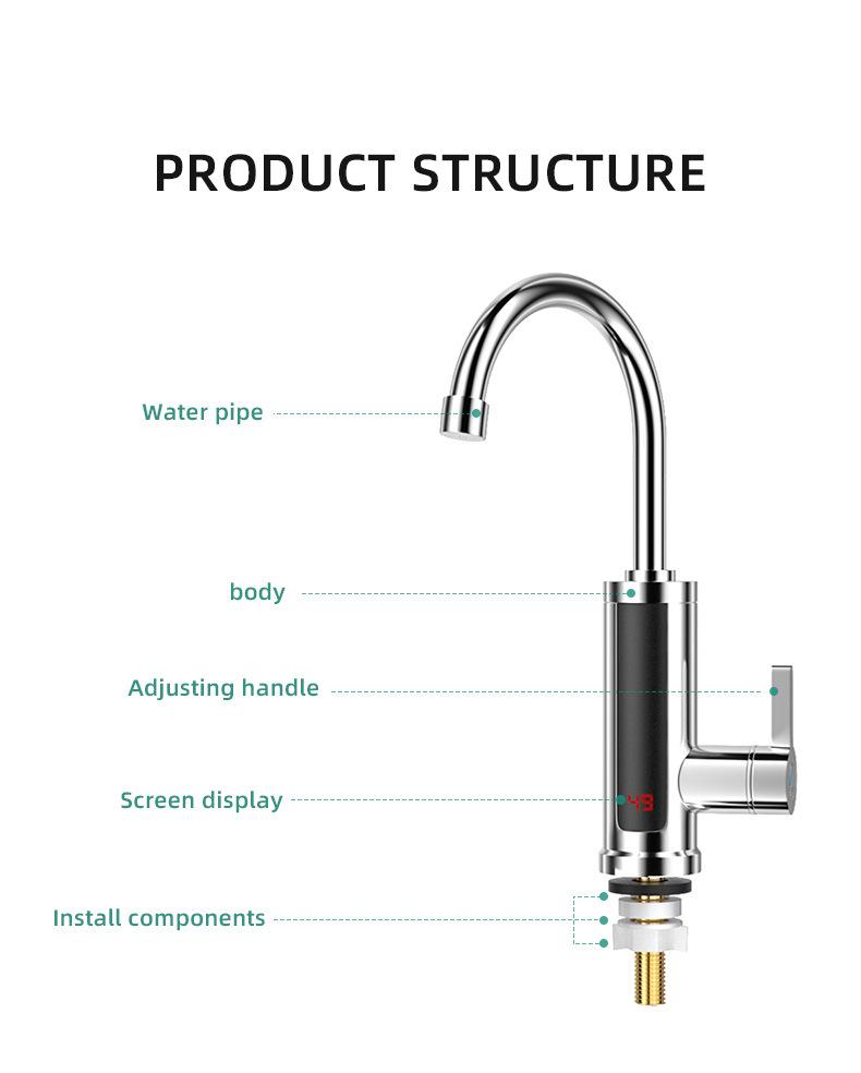 Instant Heat Silver Dual-Use Electric Faucet for Hot & Cold Water