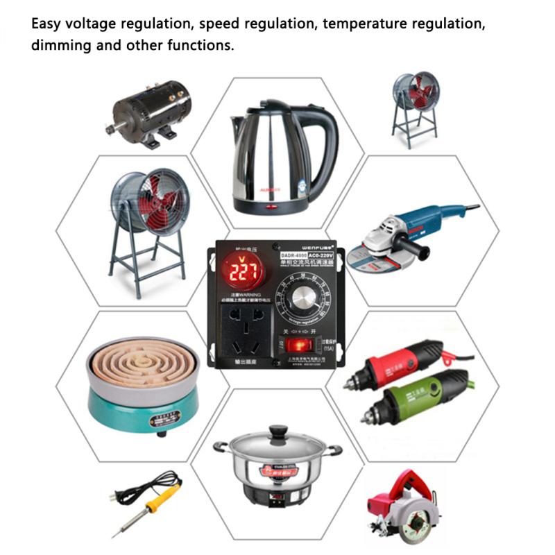 220 V 4000 W Hochleistungs-Scr-Spannungsregler Motor/Lüfter/elektrischer Bohrer-Geschwindigkeitsregler