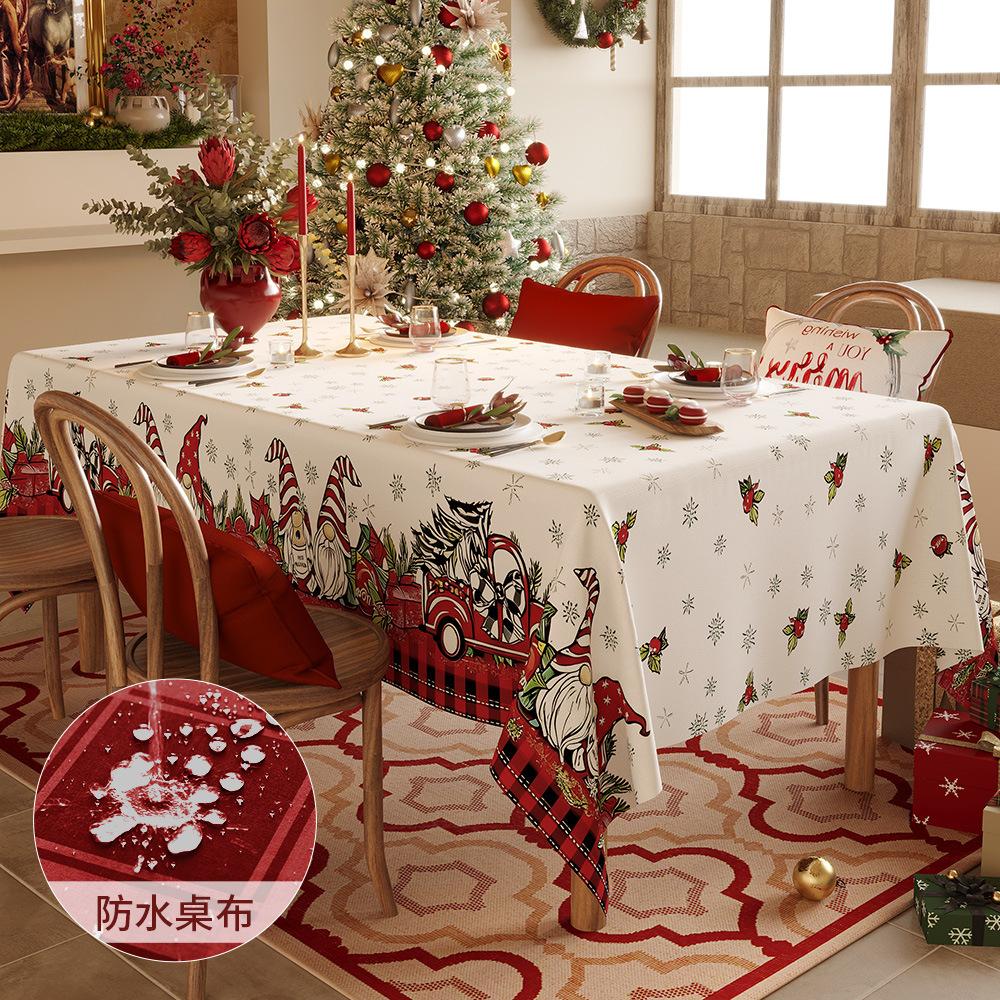 Christmas Waterproof Tablecloth Atmosphere Decorative Dining Table Cloth Dining Table Photo Background Cloth Stall Dirt-Resistant Cloth