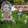 Halloween Skeleton Stakes Decorations,1 Skull And 2 Skeleton Arms, Halloween Scary Skeleton Decoration for Hallowee Decoration
