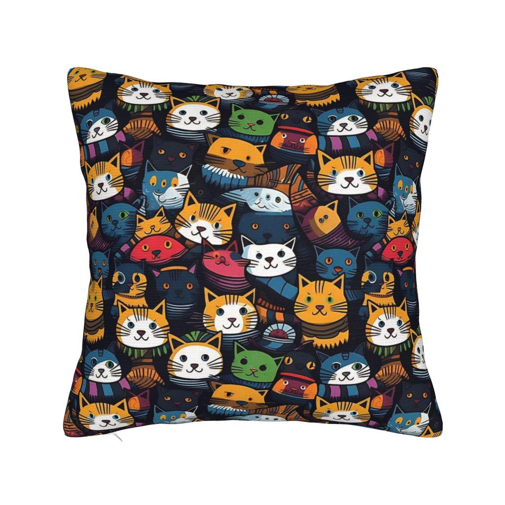 Kittens In the Wild Pillowcase Polyester Cushion Cover Decoration Cats Pattern Pillow Case Cover Sofa Drop Shipping Xcm
