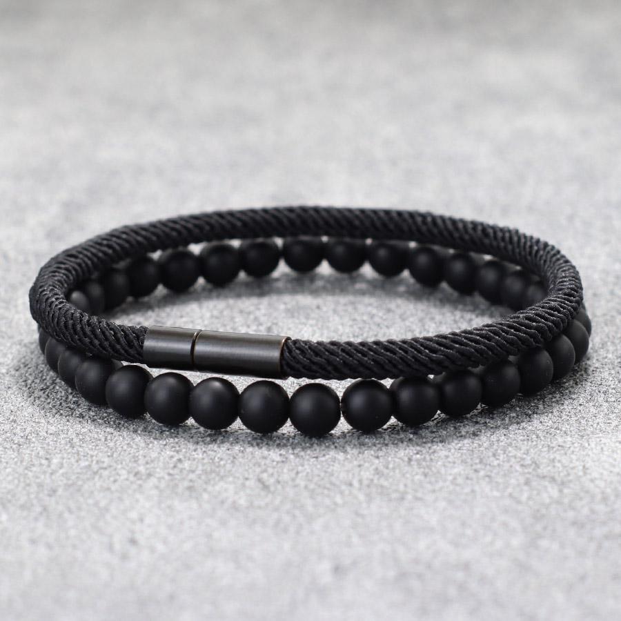 Noter 2Pcs Men Bracelet Set Grade A 4mm Rope Black Red Lucky Braslet Outdoor Camping Cycling Hand Accessories Pulseria Hombre
