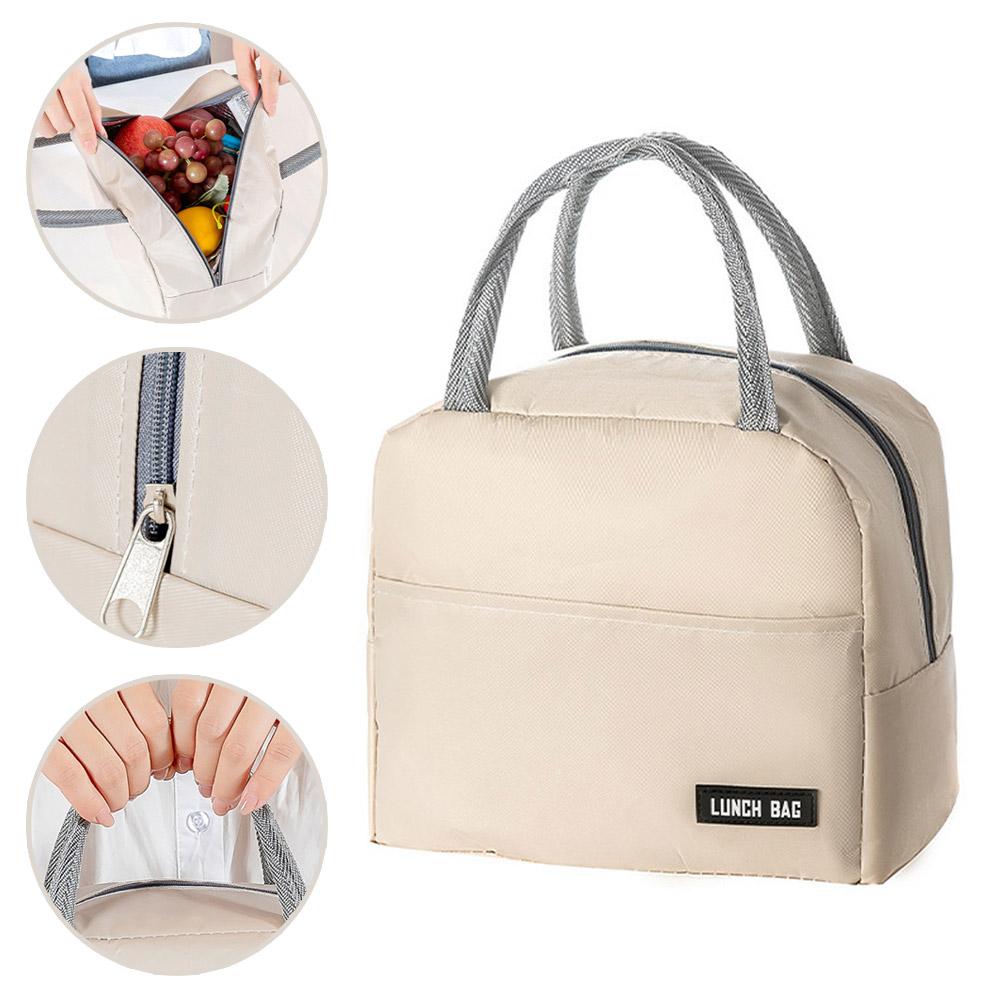 Lunch Bag Oxford Cloth Lunch Bag Insulated Lunch Box Bag with Leakproof Aluminium Foil Lining Mouth with Zipper