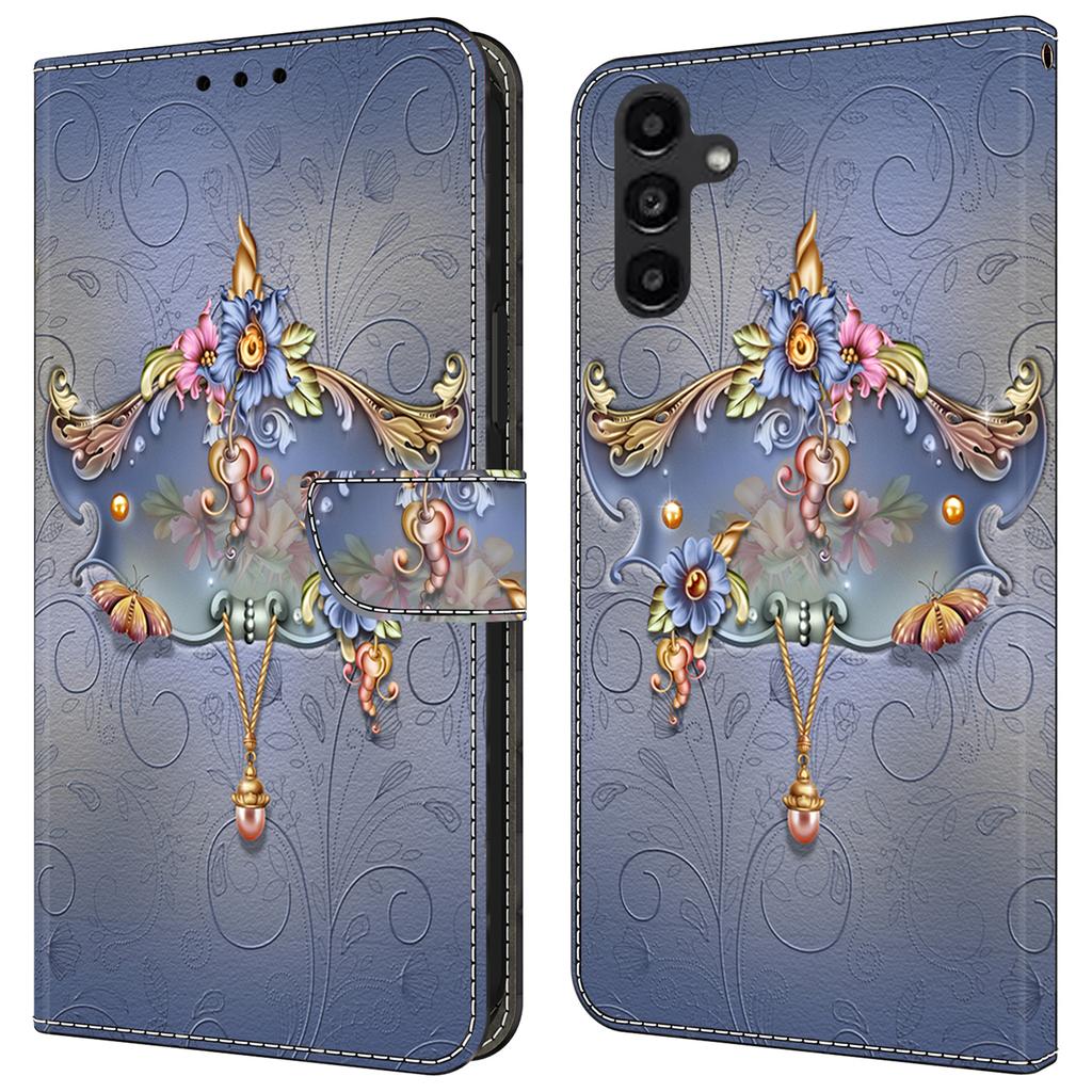 For Samsung Galaxy A24 4G (162.1 x 77.6 x 8.3mm) Case Pattern Print Leather Wallet Phone Cover