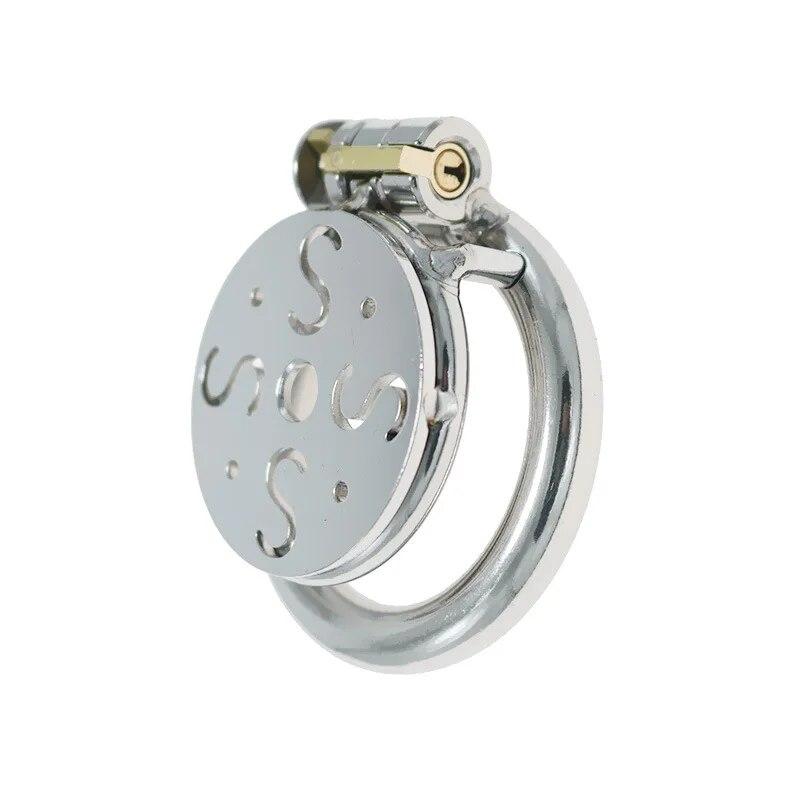 2024 New Metal Chastity Cage Flat Penis Lock Anti-Cheating Chastity Device Cock Cage Abstinence Adult Erotic Products For Men 18