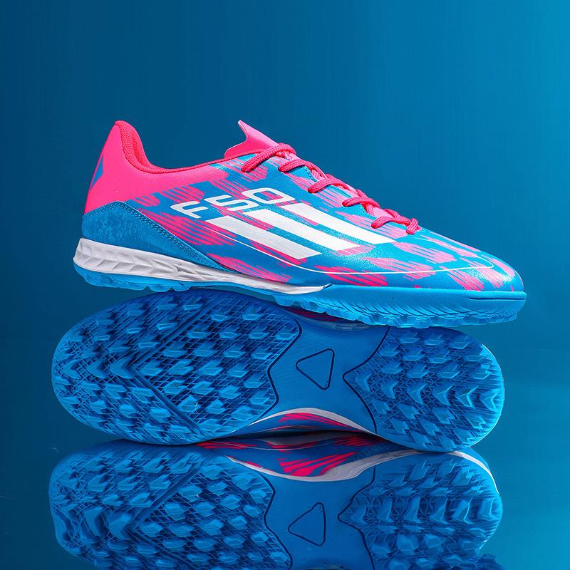 F50 Dětské růžové fotbalové kopačky pro chlapce, dívky, teenagery, dospělé, dlouhé nehty, zlomené nehty, soutěžní tréninkové kopačky pro žáky základní školy