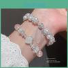 Pearl Crystal Heart Bead Bracelet With Stretchy Design For Women Gift