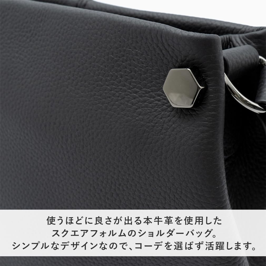 VITAFELICE Genuine Cowhide Leather Square Shoulder Bag for Women, Sib-80034n (Dark Gray)