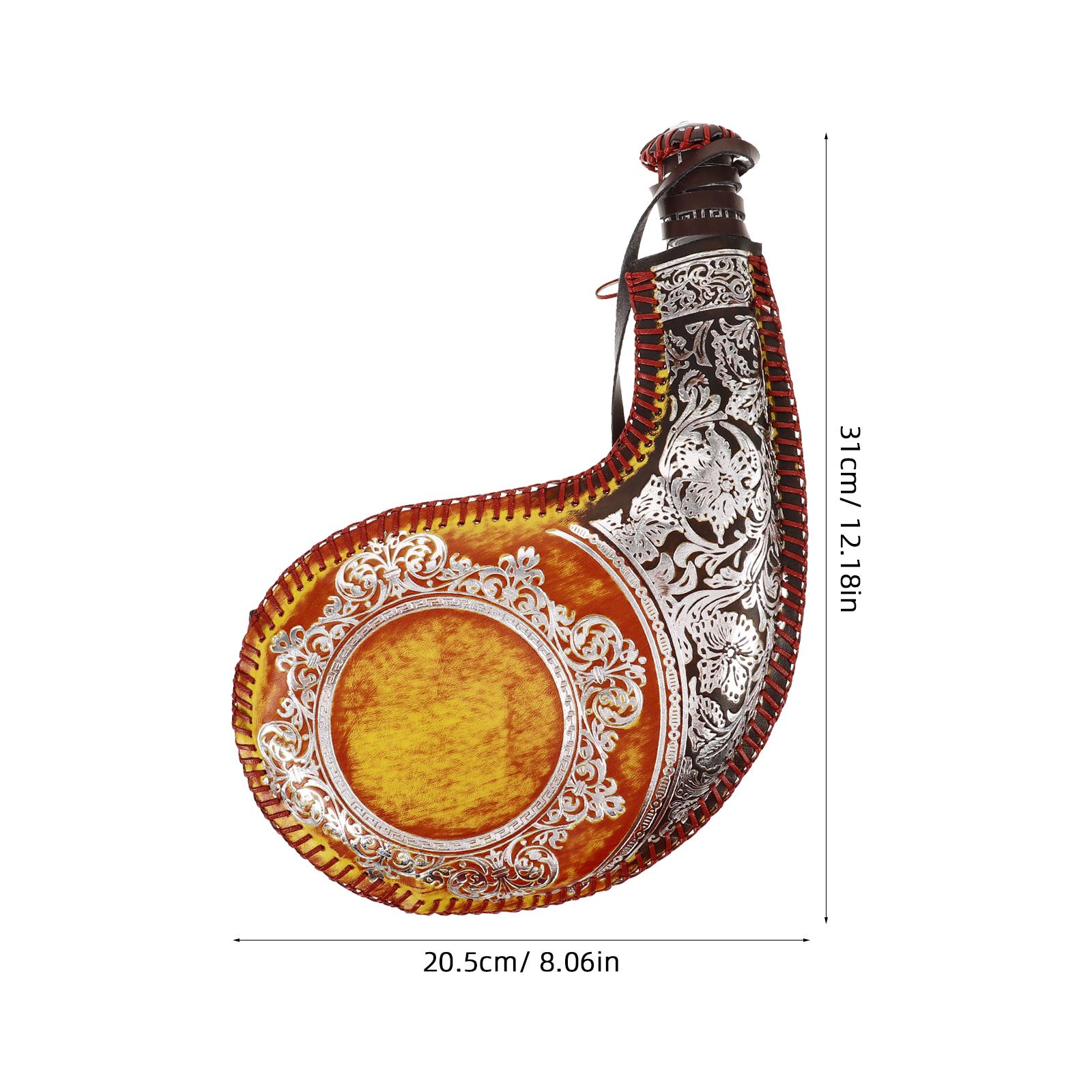 Ancient Water Bag Bota Traditional Wear-Resistant Portable Exquisite Milk Collapsible Bottle Wine Water Pouch With Strap Outdoor