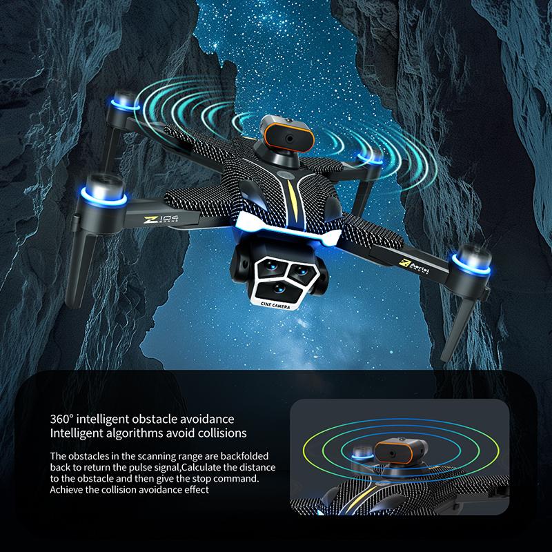 2025 New Z104 RC Drone Wide Angle 8K HD Professional Dual Camera WIfi FPV 4.5 Inch Screen Rc 360° Obstacle Avoidance Brushless Quadcopter Toy Gift