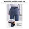 2026 Spring and Autumn Maternity Jeans for Outerwear, High-Waisted, Belly Support, Cropped Straight-Leg Slimming Pants