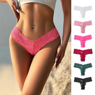 European American Sexy Lace Hollow Thong: Seamless, Sporty, Breathable, Comfortable Temptation Panties for Women