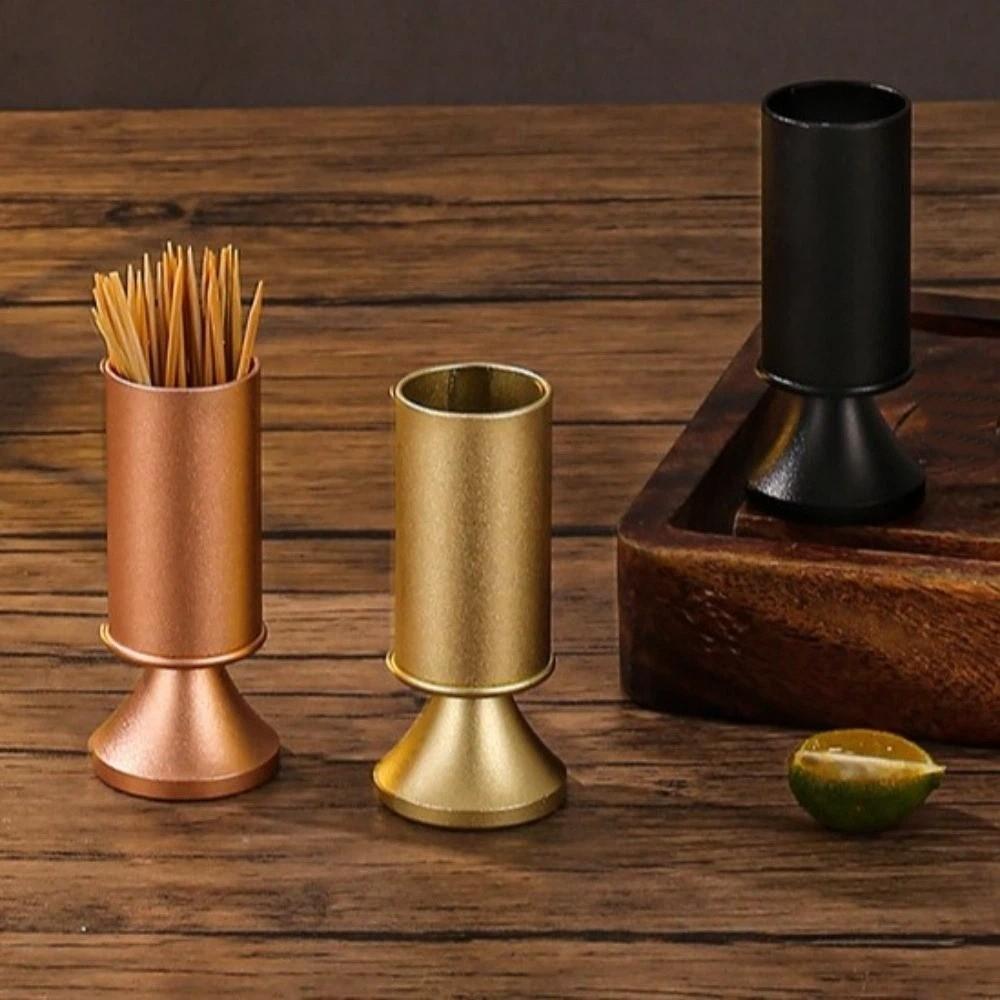 Luxury Toothpick Stand Aluminum Zinc Zinc Alloy Fruit Skewers Storage Box Toothpick Holder  Restaurants