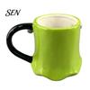 Dreidimensionale Geistertasse Grüne Keramik-Wassertasse mit Henkel, 3D Halloween Dekorationstasse, Thematische Kaffee Tasse 490ml Fassungsvermögen, Kreatives Trinkgeschirr
