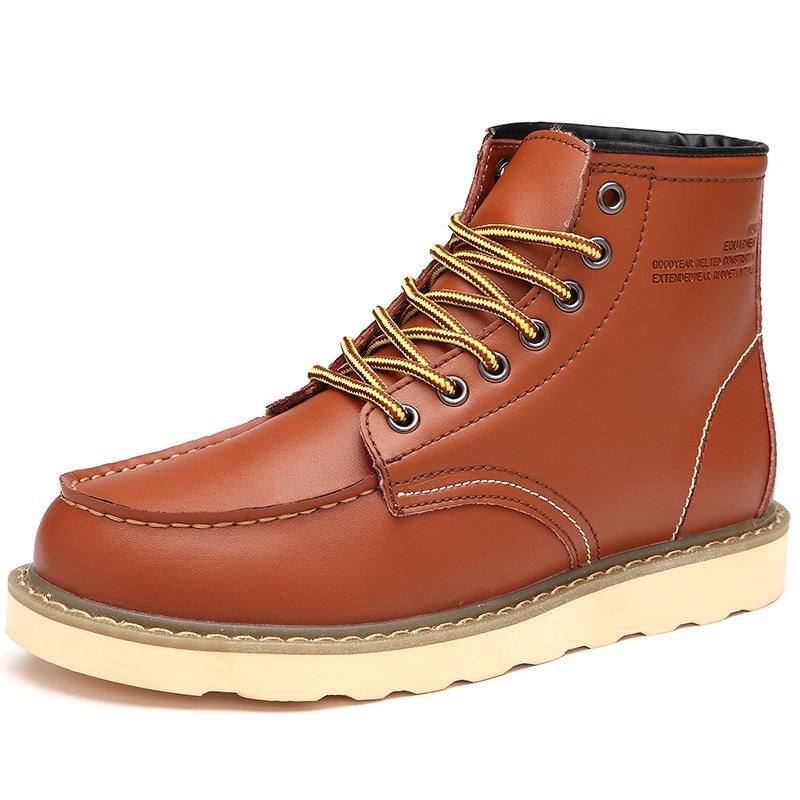 Men's Leather Martin Boots: Trendy High-Top British Style, Casual, Genuine Work Shoes for Couples