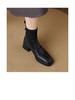 Women's Chunky Heel Knitted Short Boots 2025: Versatile Slim Fit British Style High Heel Martin Elastic Sock Boots for Autumn/Winter