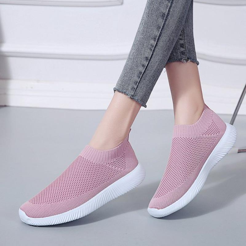 Damenschuhe große Größe Fußabdeckung Mesh Slipper flache Sohle niedrig geschnitten leicht atmungsaktiv lässige Sportschuhe