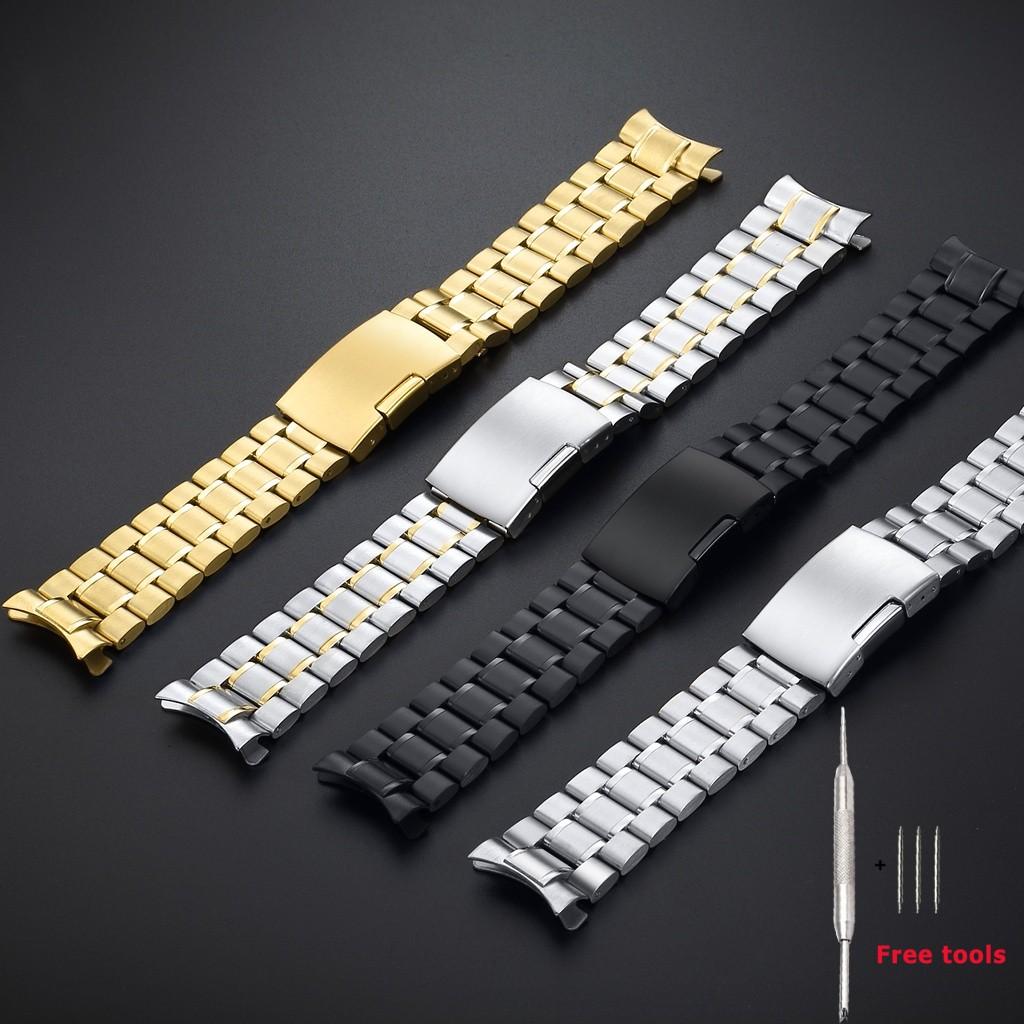 18mm 19mm 20mm 21mm 22mm 24mm Edelstahl Massiv Gebogenes Ende Uhrenarmband Faltbare Uhrenschließe für Universelles Uhrenarmband