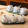Ceramic Seasoning Jar with Lid and Spoon