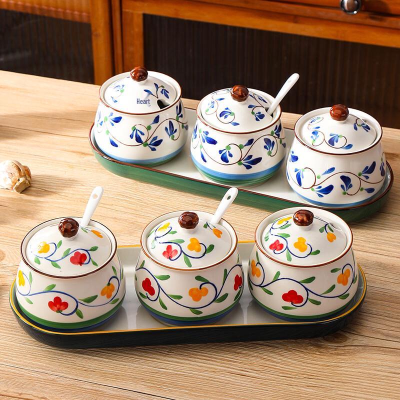 Ceramic Seasoning Jar with Lid and Spoon