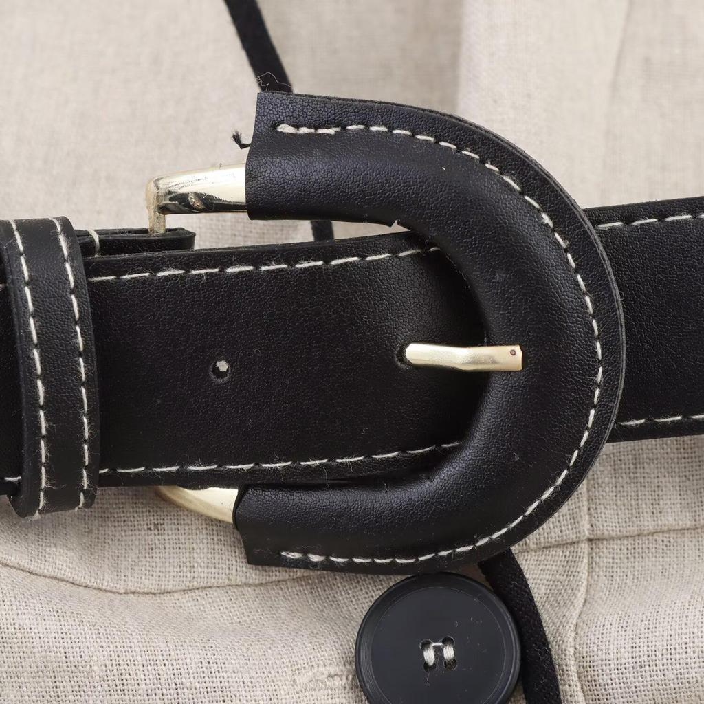 Summer 2025 Women's European & American Style Belted Midi Dress