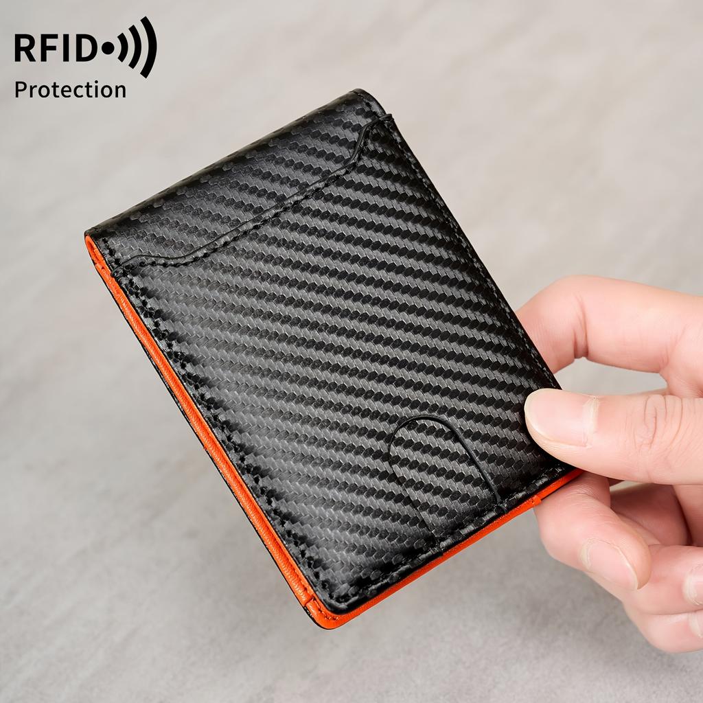 Men'S Wallet Minimalist Ultra-thin Double Fold Credit Card Holder, Portable Front Pocket Zero Wallet, Ideal Gift for Men