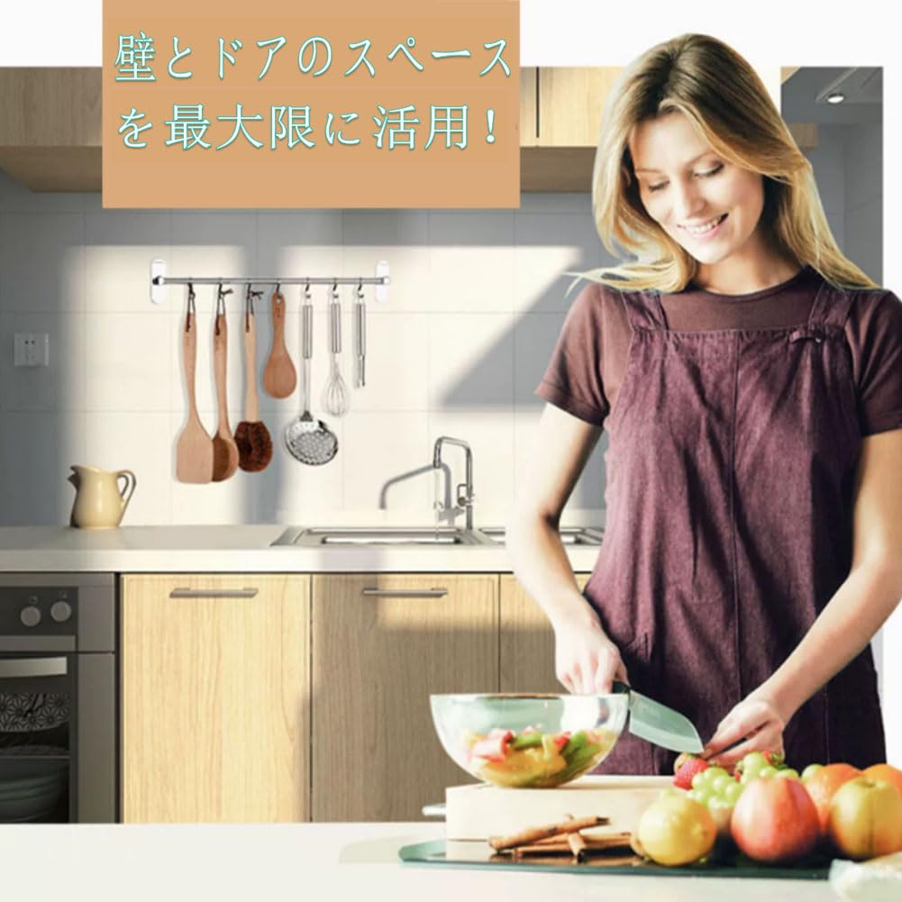 Tengfey Küchenwerkzeug Stark 50cm mit Edelstahl-Utensilienaufbewahrung Badezimmer Dusche Handtuchhalter Haken, Wandmontage, Klebe-/Schraubmontage, Wasserdicht,