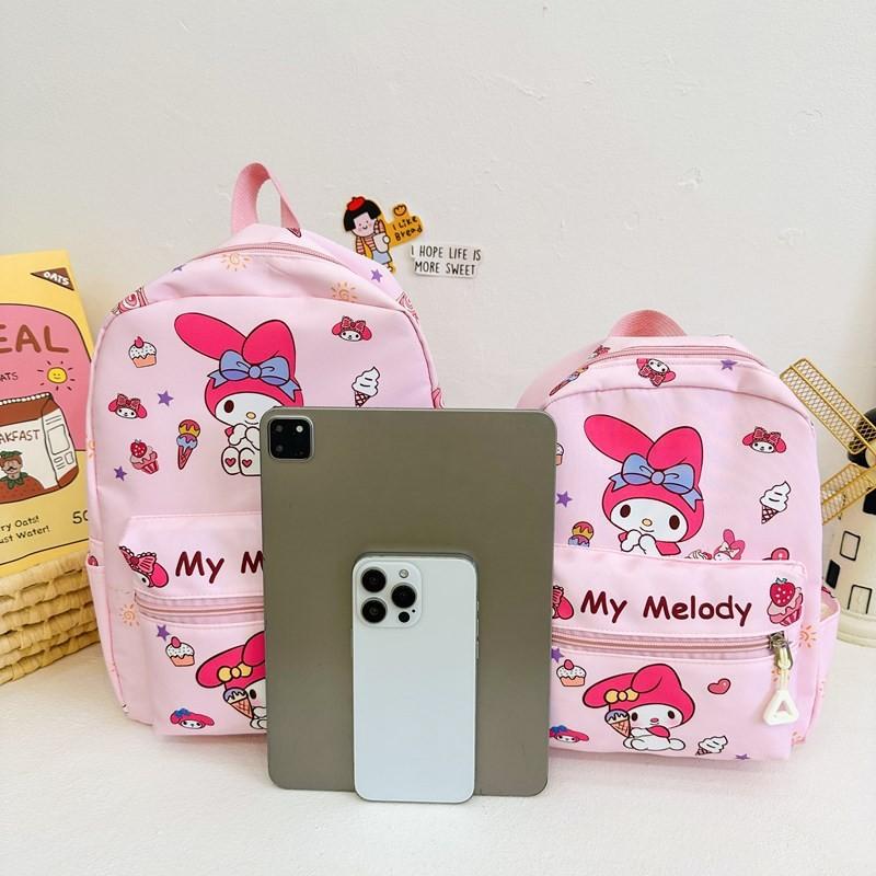 Hello Kitty Kuromi Cinnamoroll My Melody Printed Children Backpack For Daily Use