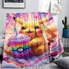 1Pc Pokemon drinks Print Flannel Blanket, High quality Comfortable for All Seasons, Home Decor, Warmth and Comfort, Perfect for Christmas Gifts