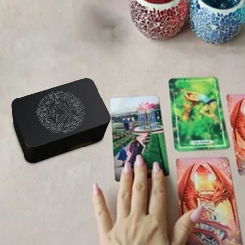 Deck Case, Tarot Card Case, Trading Card Case, Tarot Card Holder, Tarot Card Box, Tarot Storage Case, Protective Case with Card Display Window, Compat