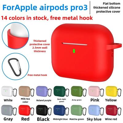 2,5 mm Silikon Weiche Hülle mit Schloss für Apple AirPods Pro 3 (6. Generation) – Stoßfestes, sturzsicheres Kopfhörerzubehör