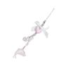 Adorable Dolphin Mobile Accessory Playful Resin Dolphin with Bowknot Heart Designs for Phone Camera Key Adornment