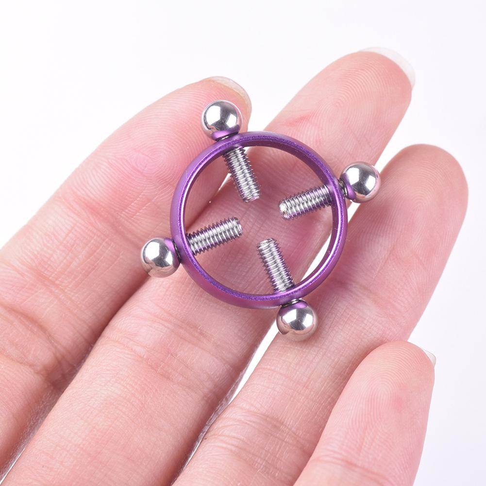 Mode Frauen Bunte Piercing Brust Nagel Schraube Glocke Anhänger Gefälschte Nippel Ring Schmuck