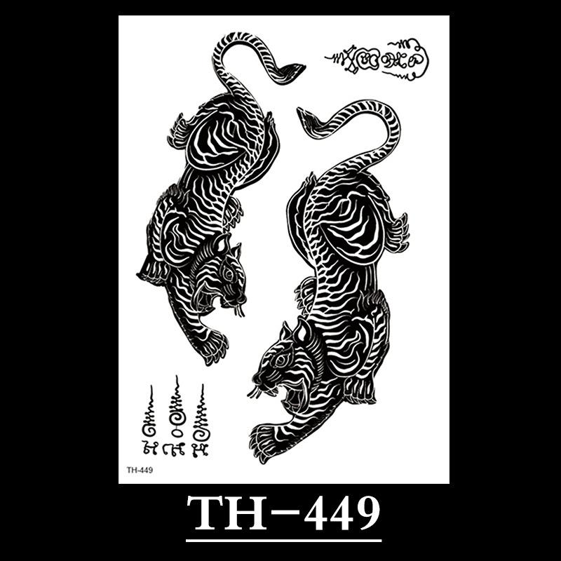 Animal Tattoo Sticker, Liger Tattoo Sticker, Half Arm Waterproof Tattoo Sticker, Large Picture Temporary Sticker Tattoo